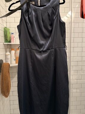 dressbarn slate blue Sleeveless Pleated Sheath Dress